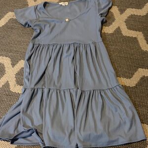 See You Monday Light Blue Kids Casual Dress